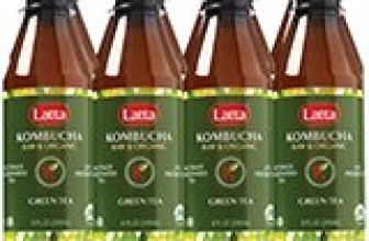 Kombucha Green Tea, Raw and Organic, only 2 gm of sugar, Promotes Healthy Weight Loss, Packed with Probiotics, Certified Kosher, All Natural and Gluten Free, Pack of 12, 8 oz Bottles