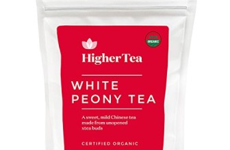 White Peony Tea 3oz By Higher Tea (40 Cups) More Antioxidants than Green or Black Teas, Ideal For Weight Loss & Detox. Reduces Bloating & Gas, Certified Organic Loose Leaf Tea, Perfect for Infusers!