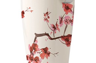 Tea Forte KATI Single Cup Loose Leaf Tea Brewing System, Insulated Ceramic Cup with Improved Tea Infuser and Lid, Cherry Blossoms