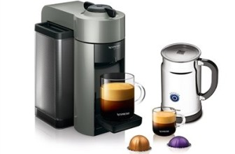 Nespresso A+GCC1-US-GR-NE VertuoLine Evoluo Coffee & Espresso Maker with Aeroccino Plus Milk Frother, Grey