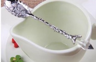 Silver Retro Vintage Palace Style Decorative Coffee Tea Spoon Scoop Diamond
