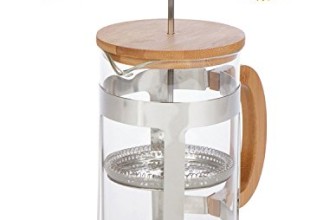 Gourmet Bamboo French Press – Coffee Espresso Maker – With Triple Filters, Stainless Steel Plunger, Heat Resistance Glass – Single Serve – Espresso, Tea, Coffee Plunger (350ml 12oz)