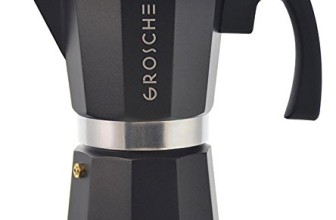 GROSCHE Milano Moka Stovetop Espresso Coffee Maker With Italian Safety Valve, Black, 9 cup