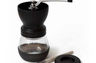 Tanors Manual Ceramic Burr Coffee Grinder Mill, Includes Brush (Black)