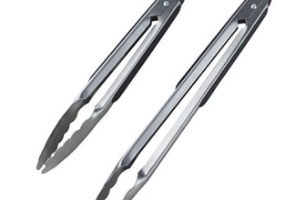 DRAGONN Premium Sturdy 12-inch and 9-inch Stainless-steel Locking Kitchen Tongs, Set of 2
