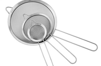 Ipow Stainless Steel Fine Tea Mesh Strainer Colander Sieve with Handle for Kitchen Food Rice Vegetable,set of 3