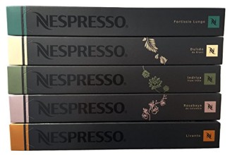 50 Nespresso Capsules – Luxury MIXED (New Linizio Lungo, Rosabaya, Dulsao, Indriya, Fortissio Lungo)