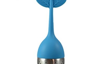 Two Trees Co. Best Tea Infuser – Stylish Loose Leaf Strainer Filter – Durable Silicone and Stainless Steel – Drip Tray Included – Great Gift for Tea Lovers