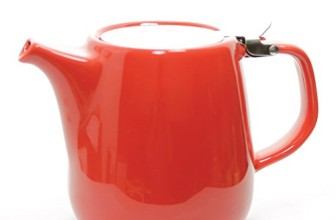 Daze Ceramic Teapot w/ Stainless Steel Lid & Infuser – #1 Best Teapot To Brew Loose Leaf Tea (700ml / 24oz, Red)