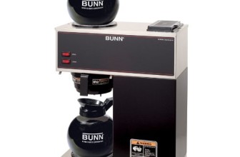 BUNN 33200.0015 VPR-2GD 12-Cup Pourover Commercial Coffee Brewer with Upper and Lower Warmers and Two Glass Decanters, Black