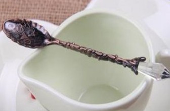 Bronze Retro Vintage Palace Style Decorative Coffee Tea Spoon Scoop Diamond