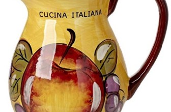 Original Cucina Italiana Ceramic Pitcher Honey Yellow w/Apple Decor
