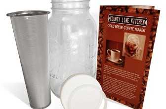 2 Quart (1/2 Gallon) Cold Brew Coffee Maker and Tea Infuser with Mason Jar and Stainless Steel Filter