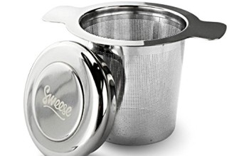 Tea Infuser Strainer – With Lid and Double Handles Perfect Brew-in-Mug Filter for Loose Leaf Tea – By SWEESE