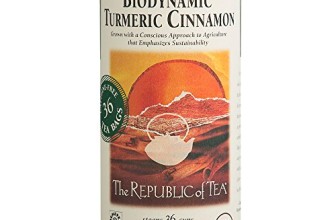 The Republic Of Tea Biodynamic Turmeric Cinnamon Herbal Tea, 36 Tea Bags, Premium 100% Biodynamic Blend