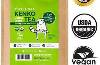 KENKO Tea – Matcha Green Tea Powder – USDA Organic – Japanese Culinary Grade Matcha Powder – BEST for Lattes Smoothies Baking -100g Bag [50 Servings]