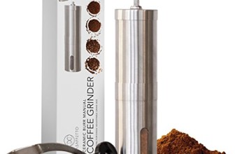 Best Consistent Grind Manual Ceramic Burr Coffee Grinder Stainless Steel With Adjustable Ceramic Burr For Precise Perfect Grind Every Time | Excellent For Espresso Turkish Coffee Pour Over And More