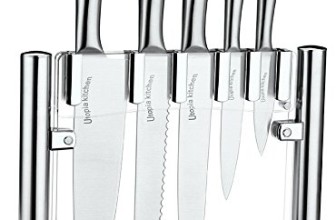 Premium Class Stainless-Steel Kitchen 6 Knife-Set with Acrylic Stand – Chef Knife, Bread Knife, Carving Knife, Paring Knife, Utility Knife – By Utopia Kitchen