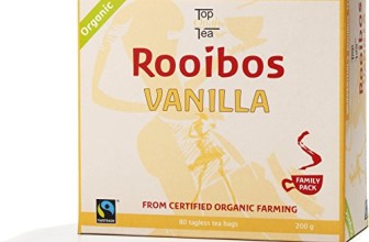 Vanilla Rooibos Organic FAIR TRADE South African Red Bush Tea Bags – 80 count – Imported Natural Caffeine Free, Sweet Tasting, Antioxidant & Mineral Rich, Healthy Herbal Tea. USDA Certified 100% Organic, Fairtrade, Wupperthal Rooibos (NOT plantation grown). (Vanilla Rooibos)
