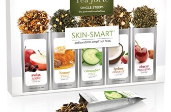 Tea Forte SKIN-SMART Single Steeps Loose Leaf Tea Sampler, 15 Single Serve Pouches – Antioxidant Amplifier Teas