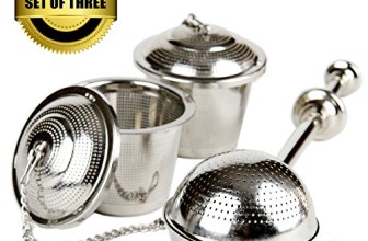 UEndure Tea Infusers, Long Handle Tea Ball Strainer and Loose Leaf Tea Infuser Baskets, Stainless Steel Mesh Steepers for Single Cup or Mug, Great for Green, Oolong, White, Rooibos & Herbal Teas
