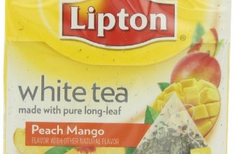 Lipton Pyramid Tea Bag, White Tea Mango Peach, 18Count