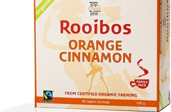 Orange Cinnamon Rooibos Organic FAIR TRADE South African Red Bush Tea Bags – 80 count – Imported Natural Caffeine Free, Sweet Tasting, Antioxidant & Mineral Rich, Healthy Herbal Tea. USDA Certified 100% Organic, Fairtrade, Wupperthal Rooibos (NOT plantation grown). (Orange Cinnamon Rooibos)