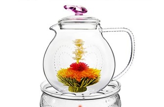 Tea Beyond Tea Set Teapot Pink Love 34 Oz 1000 Ml Warmer Wave for Green Tea Black Tea Oolong Tea