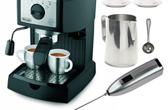 DeLonghi EC155 15 BAR Pump Espresso and Cappuccino Maker Bundle