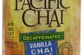 Pacific Chai Decaffeinated Vanilla Chai Latte Mix, 10-Ounce Canisters (Pack of 6)