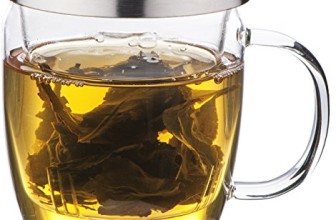 Loose Leaf Tea Infuser Cup From Infinite Tea, the Equilibrium Borosilicate Glass Mug Is a Perfect Tea Maker with Stylish Design, Easy to Use, Easy to Clean, Upgrade Your Tea Drinking Experience Now!
