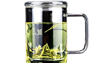 Rihan®Tea Infuser Cup, Strainer and Lid, Glass Made Tea Infuser (400ml)