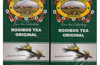 100% Natural South African Rooibos Red Bush Herbal Tea Bags – Anti-oxidant Rich, Caffeine Free, Kilojoule Free, No Colorants, No Additives. Renowned premium quality! (2 Pack, 80 Count, 7oz).