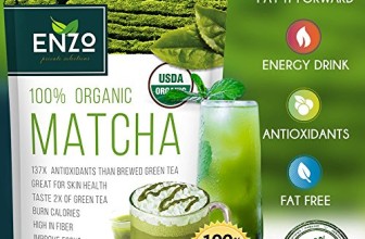 Organic Green Tea Powder – MATCHA – 100% USDA Certified – 137x Natural ANTIOXIDANTS – For Green Tea Latte, Smoothie, Ice Cream and Baking – HIGH FIBER – Long-lasting Energy – Boost Skin Health – Anti-Aging Solution – Coffee Substitute – Natural Detox – Boost Metabolism (4oz)