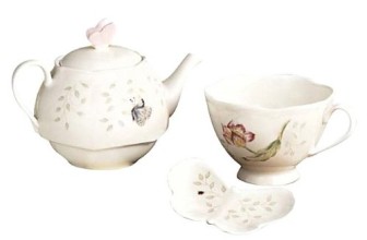 Lenox Butterfly Meadow Stackable Tea Set with Bag Holder
