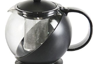 Om Joy Heat Tempered Glass Tea Pot with Removable Infuser: Random Color