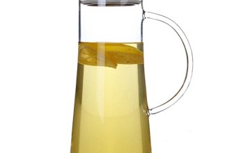 Hiware Glass Water Carafe and Drink Infuser with Stainless Steel Filter Lid, 50 Oz / 1.5 L Borosilicate Glass Iced Tea Pitcher, Create Your Own Naturally Flavored Fruit Infused Water, Juice, Iced Tea, Lemonade & Sparkling Beverages