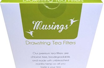 Tea Filter Bags With Drawstring For Loose Leaf Tea By Musings -Disposable Tea Infusers Are Chlorine Free & Biodegradable- *No Mess With Drawstring Closure*