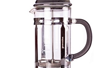 Procizion French Press 5 Cup 2 Mugs Durable 20 Oz Coffee, Espresso and Tea Maker with Triple Filters, Stainless Steel Plunger and Heat Resistant Tempered Glass