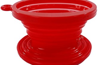 POVA Collapsible High Grade Silicone Pour Over Coffee Maker or Tea Dripper Cone for Use with V60 Coffee Filters and Stands, Red or Black (Red)