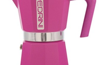 Pedrini Italy Colours Collection Stovetop Moka Espresso Maker 1, 2, 3, and 6 Cup Green, Pink, and Blue with Italian EN601 Aluminium and Saftey Valve