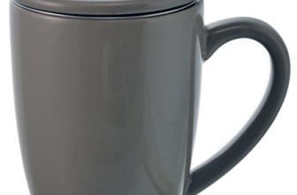 GROSCHE Kassel Infuser Tea Mug/Teacup with Stainless Steel Infuser, 330ml/11.2 oz, grey
