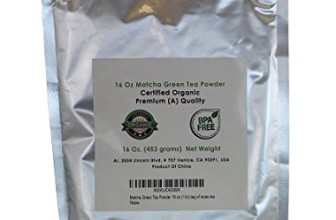 Matcha Green Tea Powder 16 oz (1 lb) bag of loose tea -USDA ORGANIC