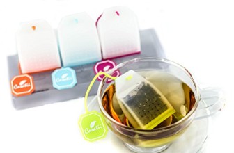 Casatii Genuine Premium Silicone Reusable Tea Bag Infuser Strainer (4 Pack Set)