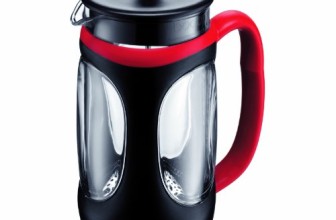 Bodum Young Press Shock Resistant French Press Coffee Maker, 1.0-Liter, 34-Ounce, Red/Black