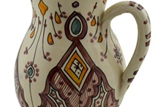 Moroccan Pitchers Sangria Handmade Ceramic Carafe Beverage Dispenser Jar Cooler Easy Pour 58 Oz Large