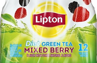 Lipton Diet Green Tea, Mixed Berry, (12 Count, 16.9 Fl Oz Each)