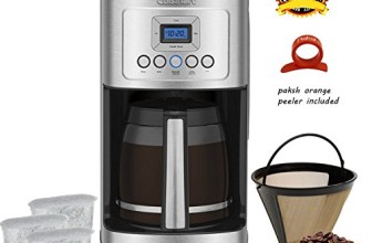 Paksh / Cuisinart DCC-3200 14 Cup Programmable Stainless Steel Coffee Maker Machine with Glass Coffee Carafe with Gold Tone Filter GTF and 2 Pack Charcoal Water Filters