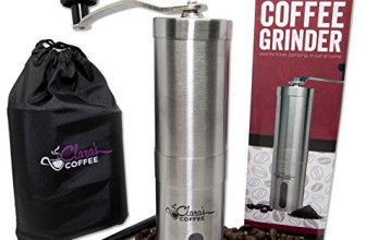 **FLASH SALE TODAY* Manual Coffee Bean Grinder – Stainless Steel Body with Adjustable Ceramic Conical Burr – Hand Crank Mill Grinds Beans for Espresso, Turkish, Greek & Aeropress – Camping Travel Size