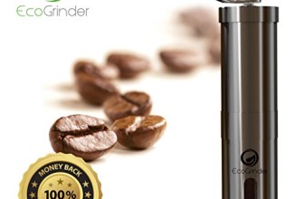 Premium Manual Coffee Grinder w/Ceramic Burr by EcoGrinder – Hand Coffee Mill with Precision Conical Burr, Adjustable, Portable, Stainless Steel, Slim Design Compatible with Aeropress Unlimited Lifetime Guarantee!